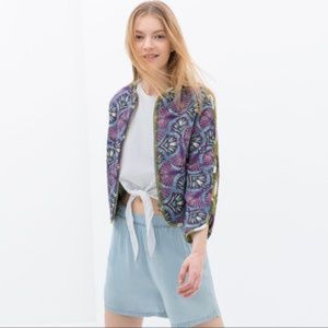 Zara Woman Funky Print Reversible Jacket